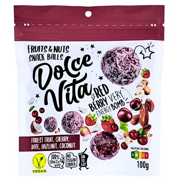 Snack balls red berry 100 g Dolce Vita